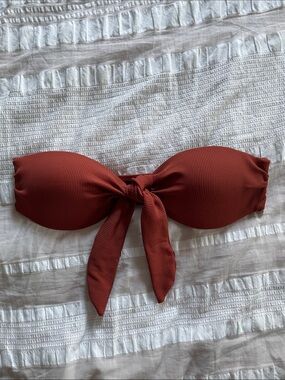 Somerfield swim Ribbed Bandeau Bikini Top with Front Tie